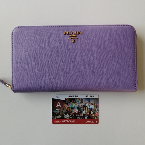 Prada saffiano zip around wallet viola purple - Picture 3 of 8